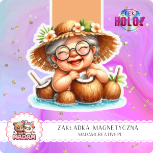 Zakładka Magnetyczna Holograficzna MaDam Babcia Halinka – Śmiech to najlepsza zakładka do książek!
