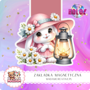 Zakładka Magnetyczna Holograficzna MaDam Zając Feliks – Lampionowy strażnik każdej strony!