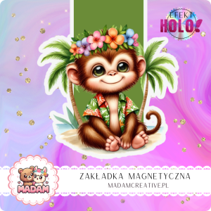 Zakładka Magnetyczna Holograficzna MaDam Małpka Max – Książkowe szaleństwo pod palmami!