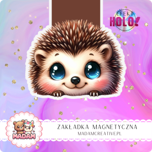 Zakładka Magnetyczna Holograficzna MaDam Jeżyk Zosia – Czytanie to jej specjalność, a igiełki zawsze w gotowości!