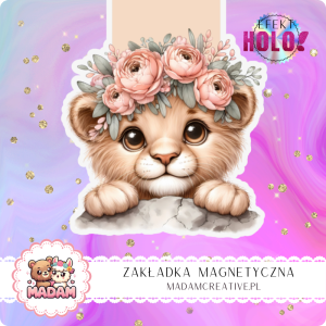 Zakładka Magnetyczna Holograficzna MaDam Lwiątko Leo – Uroczy mały król, zawsze gotowy na przygodę między stronami!