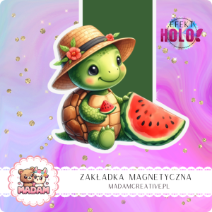 Zakładka Magnetyczna Holograficzna MaDam Żółwik Zenon – Arbuzowy refresh do książek!