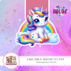 Zakładka Magnetyczna Holograficzna MaDam Jednorożec Pola – Tęczowy dzień z literaturą!