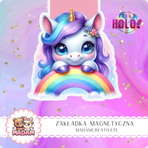 Zakładka Magnetyczna Holograficzna MaDam Jednorożec Tosia – Literatura w kolorach tęczy!