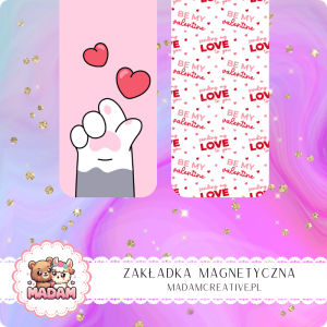 Zakładka Magnetyczna 2 szt. MaDam Miłosne Łapki– Miłość na każdej stronie, bo koty rządzą!