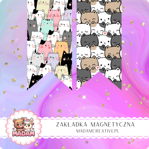 Zakładka Magnetyczna 2 szt. MaDam Wzory z Kocią Miłością – Z tymi zakładkami nawet Twoja książka będzie mruczeć!
