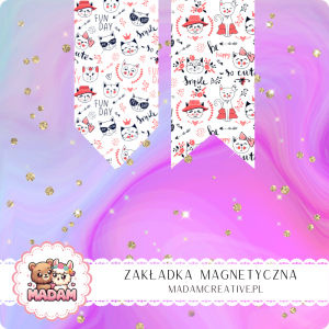 Zakładka Magnetyczna 2 szt. MaDam Zwierzęta Domowe na Białym – Zwierzęce historie zawsze pod ręką – dla prawdziwych miłośników futrzastych przyjaciół!