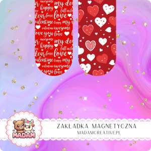 Zakładka Magnetyczna 2 szt. MaDam Walentynkowa Miłość – Miłość w powietrzu… i na Twojej zakładce. Kto nie lubi czułości?