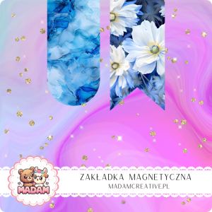 Zakładka Magnetyczna 2 szt. MaDam Błękitny Marmur – Czy to marmur, czy Twoja książka wkracza na poziom sztuki?