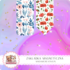 Zakładka Magnetyczna 2 szt. MaDam Flora i Kwiat – Tulipany i kwiaty – twoje nowe czytelnicze wsparcie! Nie potrzebują słońca, tylko stron!