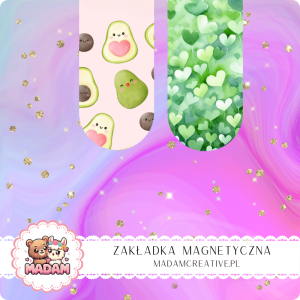 Zakładka Magnetyczna 2 szt. MaDam Awokado Party – Idealne do książek o zdrowiu... lub niezdrowych nawykach! Awokado cię poprowadzi przez strony!