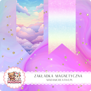 Zakładka Magnetyczna 2 szt. MaDam Niebiańska Chwila – Płynnie szybuj po stronach! Chmury tak miękkie, że można spaść w drzemkę podczas czytania.