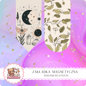 Zakładka Magnetyczna 2 szt. MaDam Księżycowy Czar – Magiczne fazy księżyca nad twoją książką! Idealne do nocnych wypraw po kartkach!