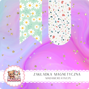 Zakładka Magnetyczna 2 szt. MaDam Tęczowe Konfetti – Gdy czytasz, aż tryska radość! Tak kolorowo, że książka nie będzie chciała się zamknąć!