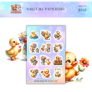 Naklejki Papierowe MaDam 8x12 - Wesołe Kaczuszki - Kacze przygody na każdą kartkę!