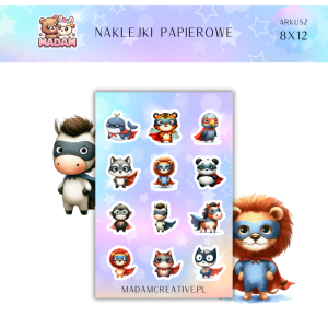 Naklejki Papierowe MaDam 8x12 - Zwierzaki z Farmy - Dla tych, którzy marzą o własnym mini zoo na zeszycie!