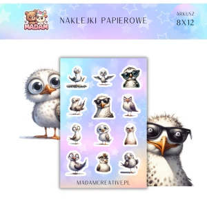 Naklejki Papierowe MaDam 8x12 - Zabawne Pisklaki - Idealne na każdy notes i każdą chwilę śmiechu!