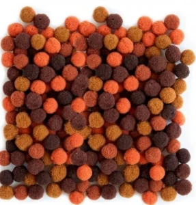 Pompony dekoracyjne odcienie brązowego 10mm 100 sztuk POM31, Brewis