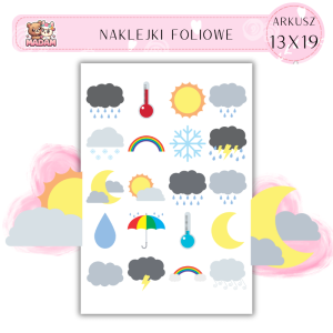 Naklejki Foliowe 13x19, Madam Pogoda: Deszczowy Dzień – Idealny na Kocyk!