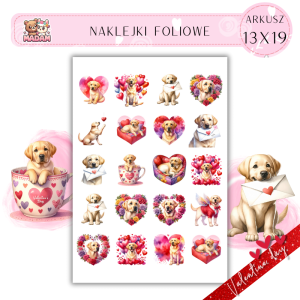 Naklejki Foliowe 13x19 Walentynkowy Labrador Retriever – Miłość w oczach wiernego przyjaciela! Madam