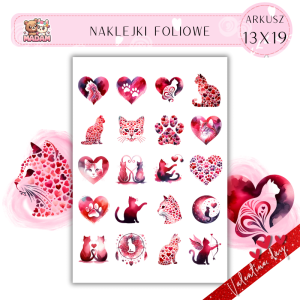 Naklejki Foliowe 13x19 Walentynki Koci Urok – Miłość na czterech łapkach! Madam