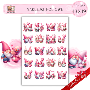 Naklejki Foliowe 13x19 Walentynkowa Para Skrzatów – Miłość w krasnoludzkim duecie! Madam