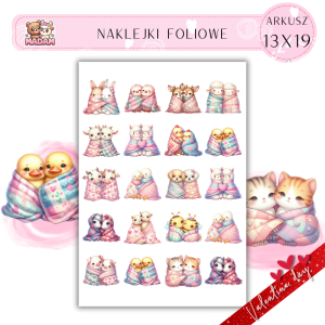 Naklejki Foliowe 13x19 Walentynkowe Zwierzęta z Farmy – Miłość kwitnie w wiejskim stylu! Madam