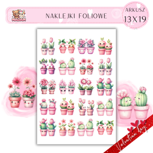 Naklejki Foliowe 13x19 Walentynkowa Urocza Roślinkowa Para – Miłość rośnie w doniczce! Madam
