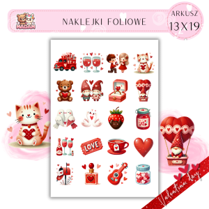 Naklejki Foliowe 13x19 Urocze Akwarelowe Walentynki – Delikatność i romantyzm w każdym szczególe! Madam