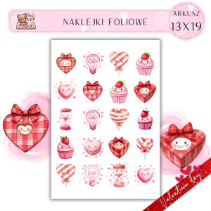 Naklejki Foliowe 13x19 Kawaii Walentynki – Uroczość w każdym detalu! Madam