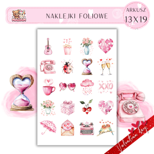 Naklejki Foliowe 13x19 Różowe Walentynki – Subtelność w romantycznym wydaniu! Madam
