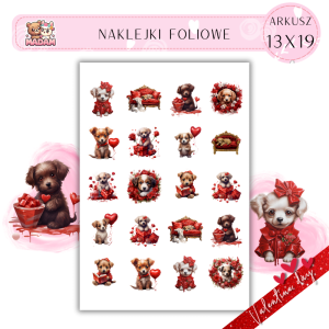 Naklejki Foliowe 13x19 Walentynkowe Szczeniaczki – Miłość merda ogonkiem! Madam