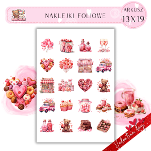 Naklejki Foliowe 13x19 Walentynkowe Słodkości – Miłość smakuje najlepiej! Madam