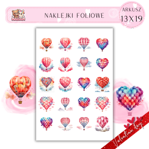 Naklejki Foliowe 13x19 Walentynkowy Balon – Miłość szybująca w przestworzach! Madam