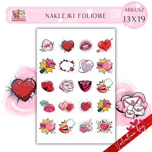 Naklejki Foliowe 13x19 Retro Walentynki w Stylu Pop Art – Miłość w komiksowym wydaniu! Madam