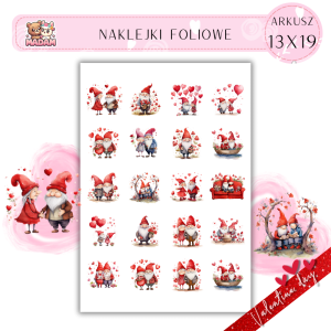 Naklejki Foliowe 13x19 Walentynkowa Para Skrzatów – Miłość w bajkowym duecie! Madam