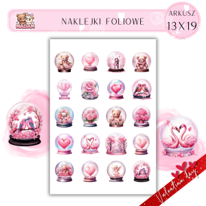 Naklejki Foliowe 13x19 Walentynkowa Śnieżna Kula – Miłość zamknięta w zimowym uroku! Madam