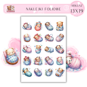 Naklejki Foliowe Uroczy Miś w Otulaczu – Miś gotowy do burrito! Madam 13x19