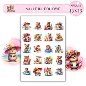 Naklejki Foliowe Uroczy Letni Quoka - Na tropie wakacyjnych przygód! Madam 13x19