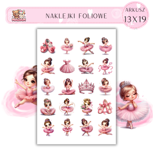 Naklejki Foliowe Urocza Akwarelowa Balerina – Piruety pełne wdzięku! Madam 13x19
