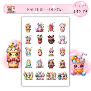 Naklejki Foliowe Wielkanocny Napój – Świąteczne smaki w pastelowych barwach. Madam 13x19