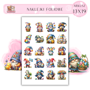 Naklejki Foliowe Wielkanocny Skrzat – Mały pomocnik w świątecznym stylu. Madam 13x19