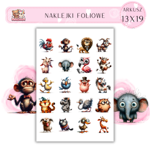 Naklejki Foliowe Zwariowane Zwierzaki – Dziwne, śmieszne i absolutnie do pokochania! Madam 13x19
