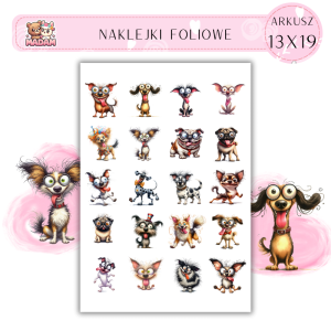 Naklejki Foliowe Zwariowany Piesek – Ogon jak wiatrak, pomysły jak z kreskówki! Madam 13x19