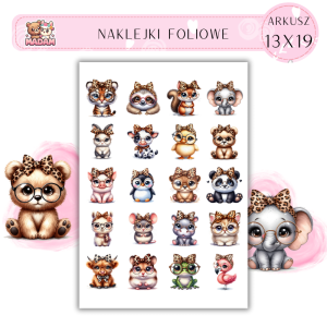 Naklejki Foliowe Zwierzęta Kokardka w Cętki – Elegancja dżungli z nutą zadziorności! Madam 13x19