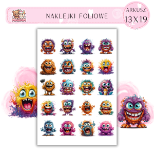 Naklejki Foliowe Potworek – Strasznie uroczy i gotowy na psoty! Madam 13x19