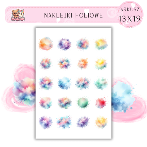 Naklejki Foliowe Pastelowe Plamy – Artystyczny chaos w najpiękniejszych kolorach! Madam 13x19