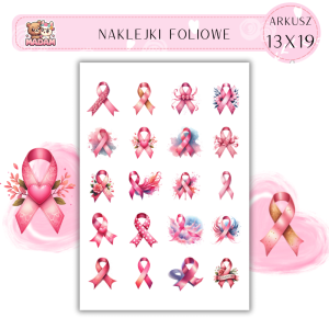 Naklejki Foliowe Różowa Wstążka – Delikatny symbol wielkiej odwagi! Madam 13x19
