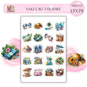 Naklejki Foliowe Letnia Torebka – Pełna stylu, piasku i wakacyjnych wspomnień! Madam 13x19