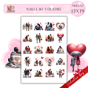 Naklejki Foliowe Walentynkowe Pary – Zakochani, uroczy i zawsze sercem przy sercu! Madam 13x19